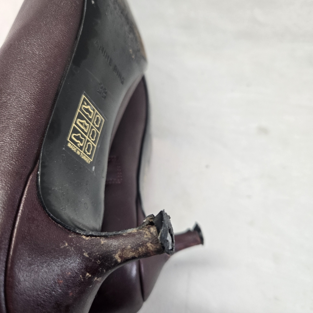 Anine Bing Stella Women's Size 38 Leather Burgundy Boots *Flaws* - Picture 8 of 11